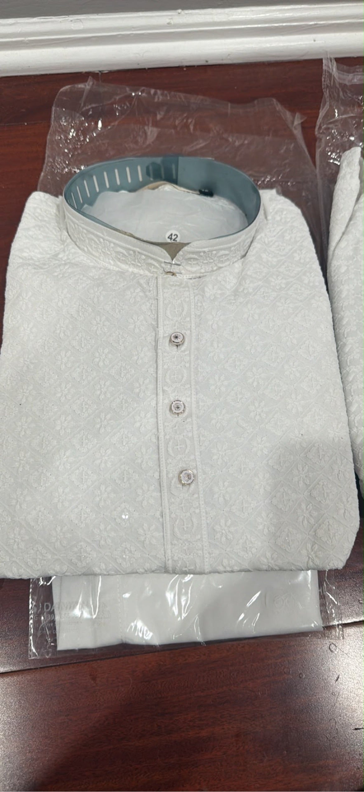 White Chikankari Kurta Set with White Pants