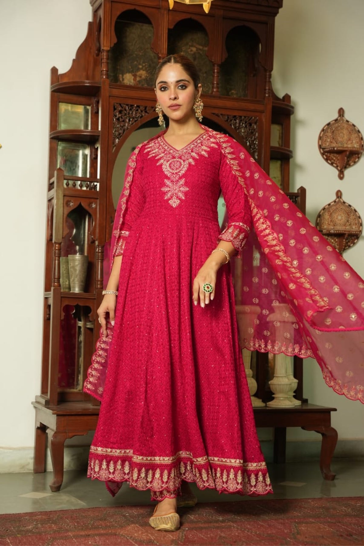 Embroidered Anarkali Gown – 3 Colors