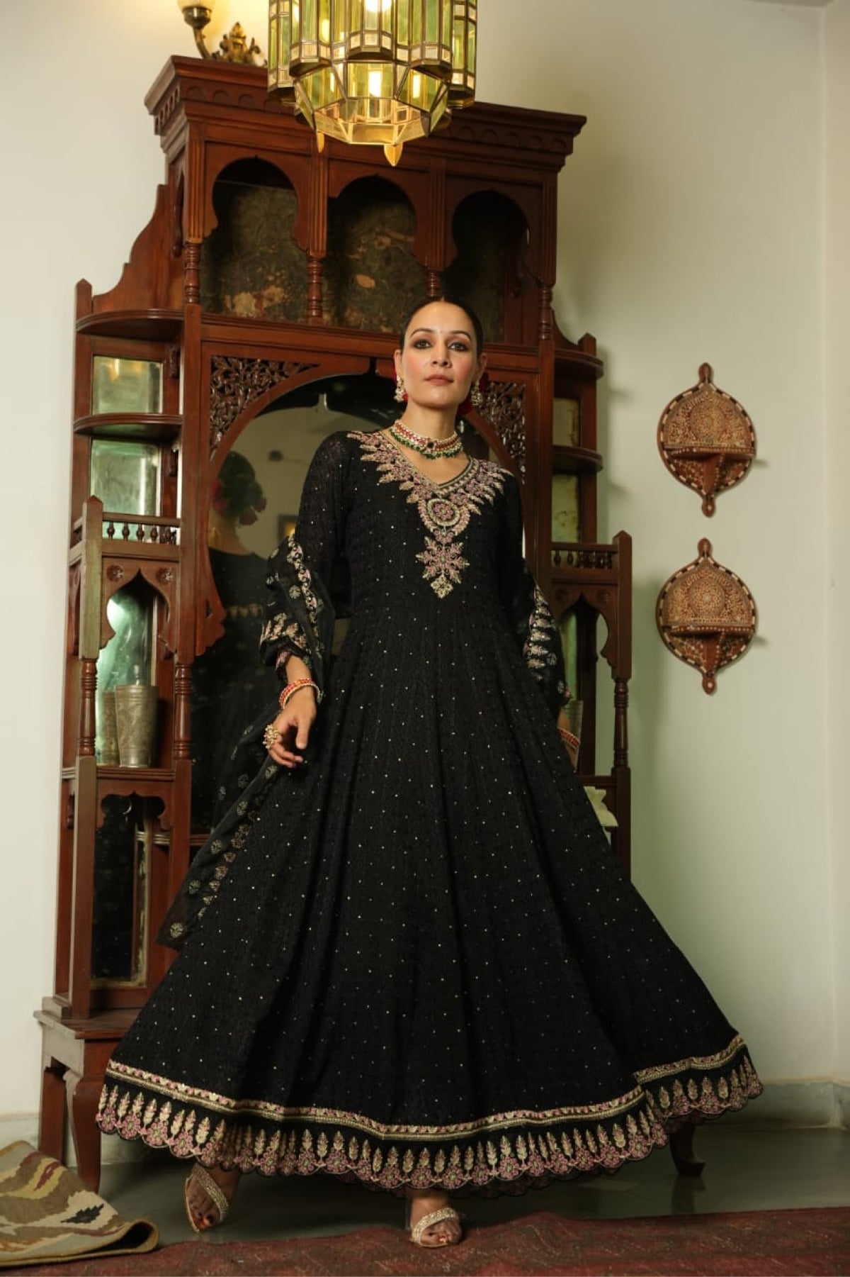 Embroidered Anarkali Gown – 3 Colors